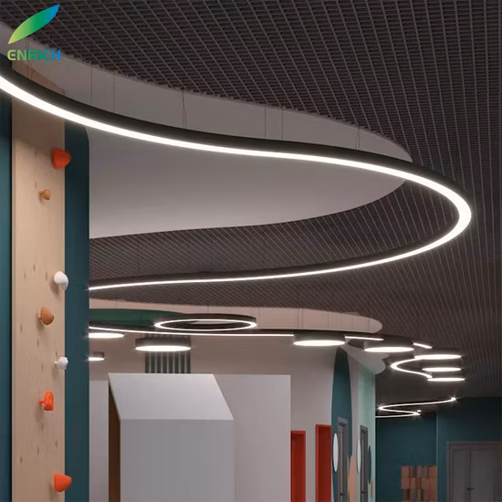 Luz colgante lineal LED circular de iluminación arriba/abajo para iluminación de oficina