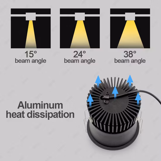  Diámetro IP65.  Downlight LED ajustable empotrable sin marco de 60 mm y 10 W