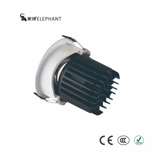 Foco empotrado ajustable en el techo de elefante, luz empotrable LED COB de 12W para hotel moderno