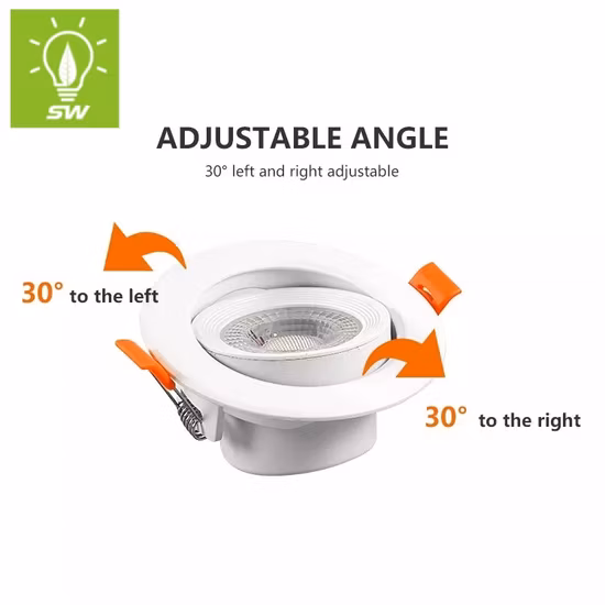 CE RoHS aprobó 5W/7W/10W/15W/20W/30W Downlight LED COB redondo empotrado en techo